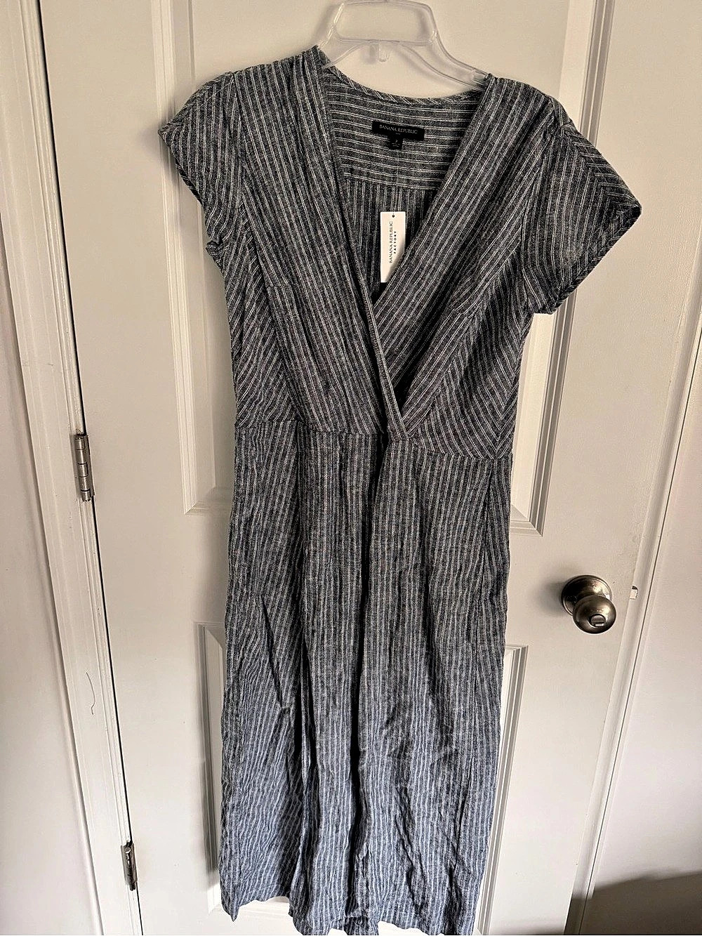 Banana Republic Linen-Blend Wrap Midi Dress Size 2